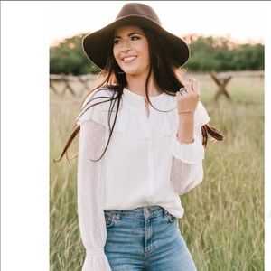 Rachel Parcell Ruffle Yoke Blouse